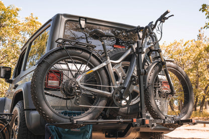 Aventon Hitch Rack mounted on car - common